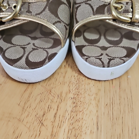 Coach Women's Brown Wedge Sandals - Picture 10 of 14